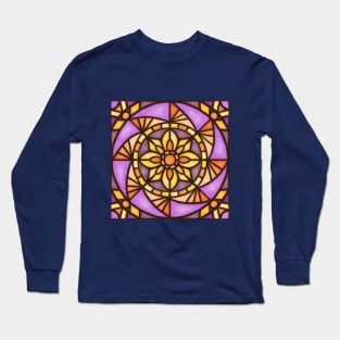 Stained glass sunflower Long Sleeve T-Shirt